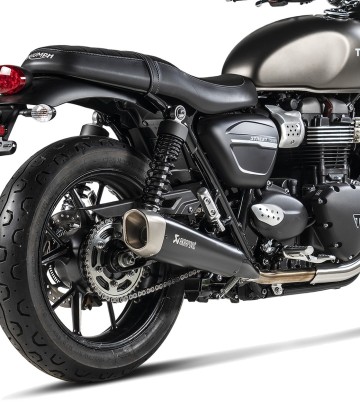 Akrapovič-Auspuff in Schwarz für Triumph Street Twin 900 (16-20) S-T9SO2-HCQTBL