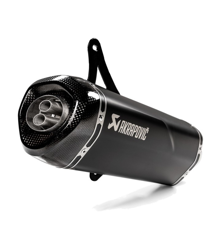 Zwarte Akrapovič-uitlaat voor Vespa GTS 125 (09-16), 250 (05-13), 300 (08-20); GTV 250 (06-13), 300 (10-17) S-VE3SO9-HRSSBL
