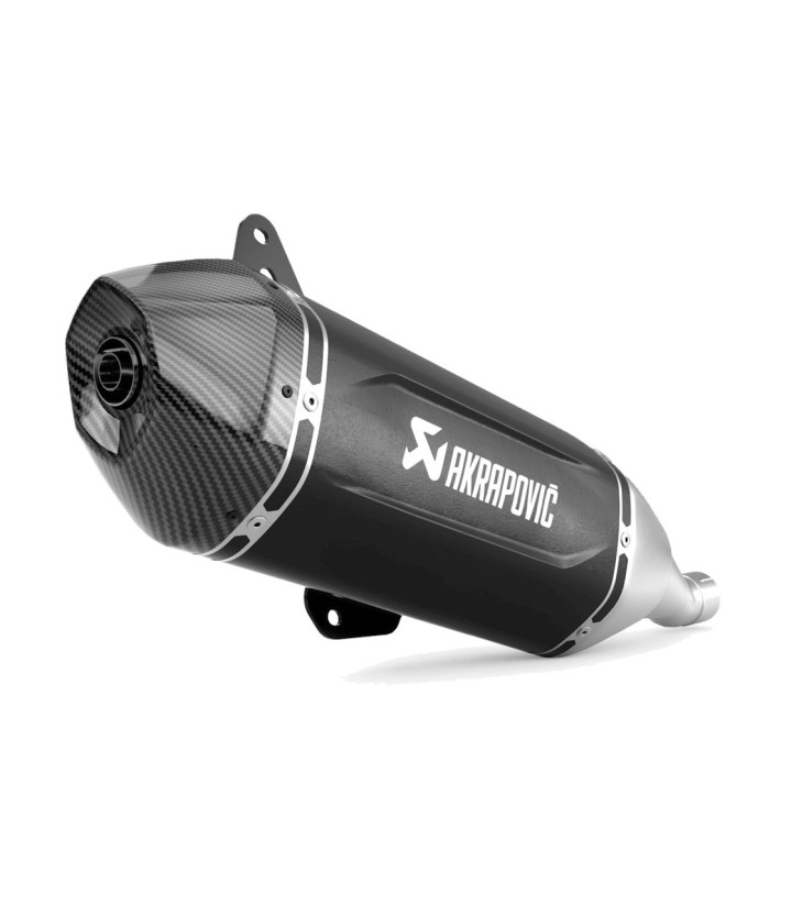 Zwarte Akrapovič-uitlaat voor Vespa Primavera 125 (24-26) SVE125SO5HWSSBL