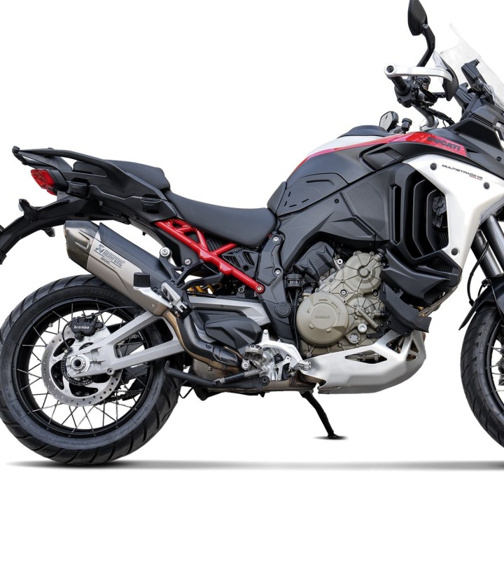 Kit de poisa-pés Adventure Akrapovič em titânio para Ducati Multistrada 1100 V4 (24-26), 1200 V4 (21-26), 950 (25-26) F-D12T1