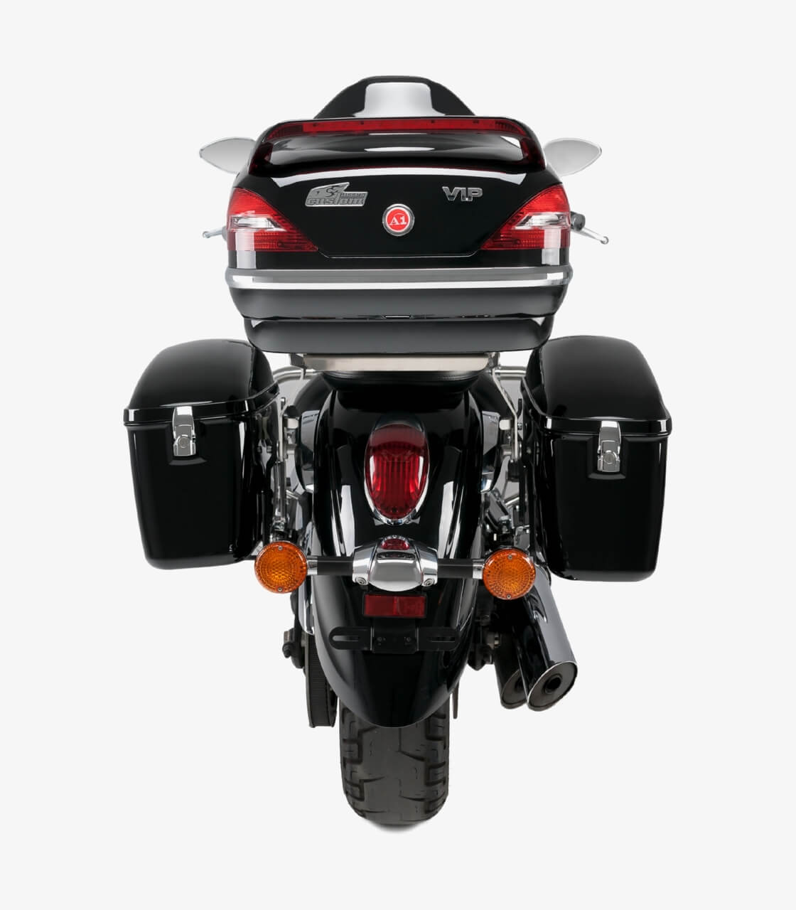 Customacces Easy ARS003N - Set Di Borse Rigide Laterali Per Moto, ABS Nero Lucido, 12L Cad., Con Luci LED