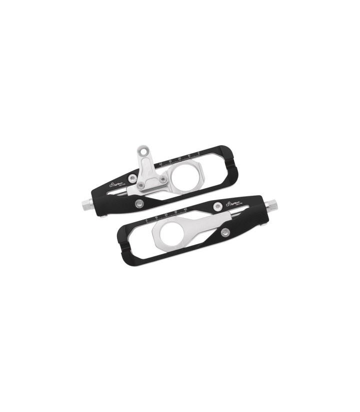 LighTech Chain Adjusters with Caliper Bracket in Black for Yamaha YZF R6 (17-25) TEYA008NER