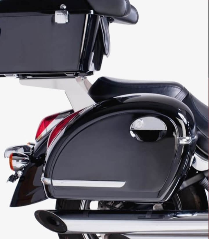 Hartschalen-Satteltaschen Modell Voyager Farbe Schwarz von Customacces