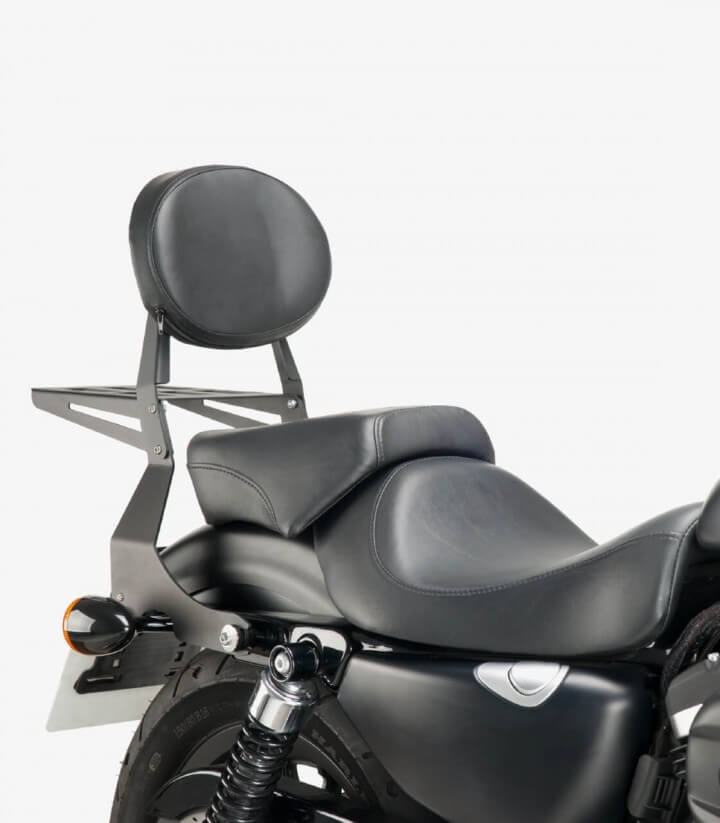 Flache Rückenlehnen CL1 für den Beifahrer für Harley Davidson Sportster 1200, Sportster 883 Farbe Schwarz von Customacces