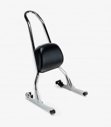 Rückenlehne Modell Classic für den Beifahrer für Harley Davidson Softail Fat Boy FLSTF Farbe Stahl von Customacces