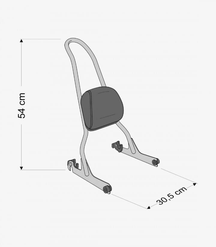 Rückenlehne Modell Classic für den Beifahrer für Harley Davidson Softail Fat Boy FLSTF Farbe Stahl von Customacces