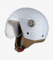 NZI Zeta 2 Optima Matt Brocado White Open Face Helmet