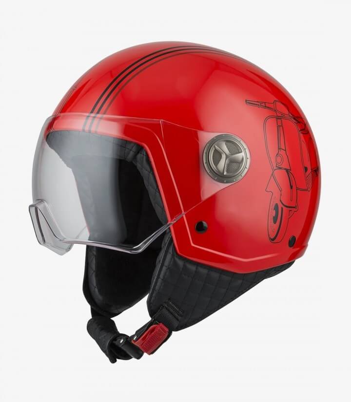 Casco Jet NZI Zeta 2 Optima Sprint Fluo Rojo