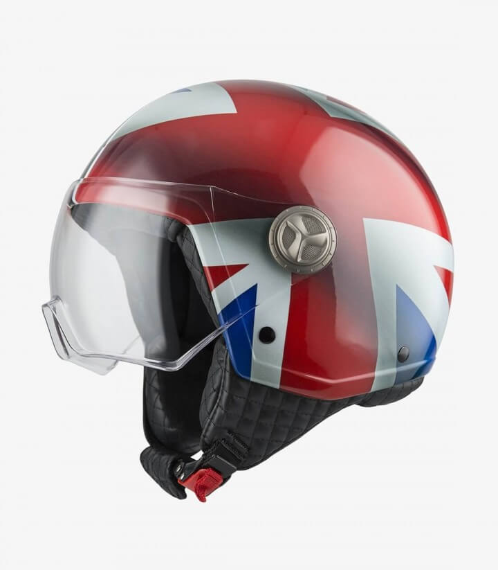 British Flag Detail XS White/Blue/Red NZI 490004G332 3D Vintage II Union Jack Open Face Motorcycle Helmet