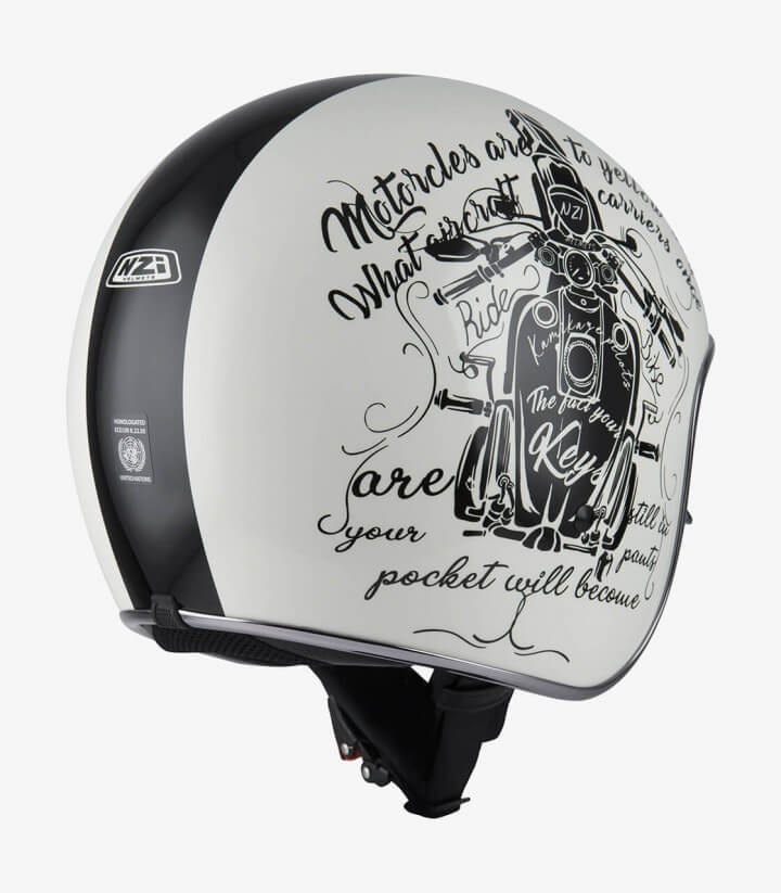 NZI Rolling 3 Sun Tank Bone Open Face Helmet