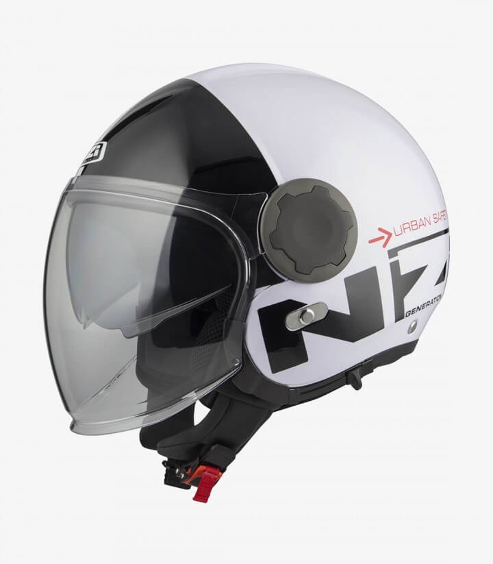 NZI Ringway Duo White & black Open Face Helmet