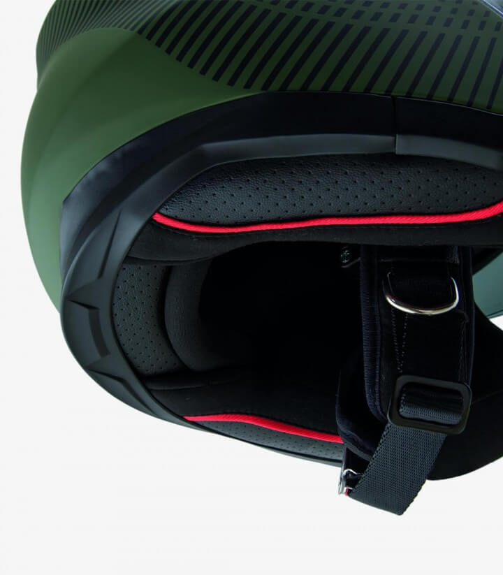 Casco Jet El'Tange color Airborne Verde Diseño A mate de Tucano Urbano 1400