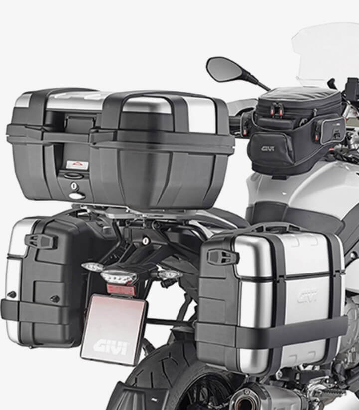 Topcase Trekker 52 TRK52N in der Farbe Schwarz und Aluminium von Givi