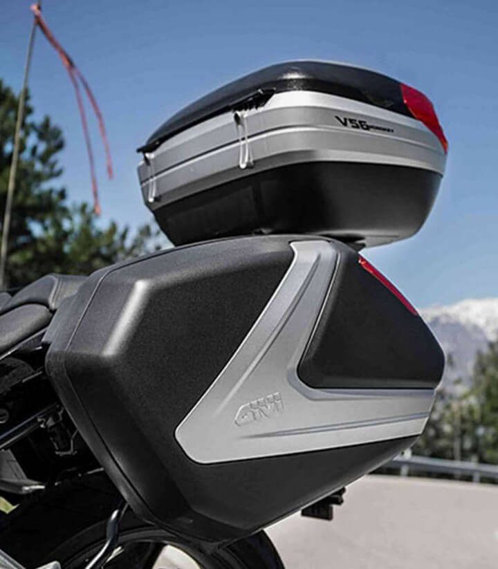 Seitenkoffer V37 Tech in der Farbe Schwarz und Aluminium von Givi
