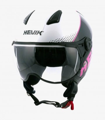 Hevik Nautilus White, Fuchsia & Black Open Face Helmet