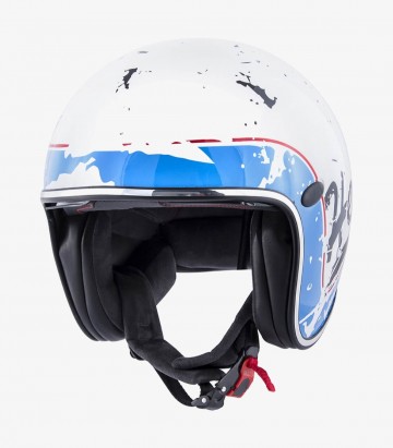 Hevik Smart White & Blue Open Face Helmet