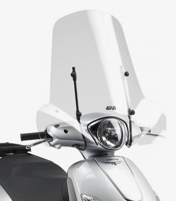 Parabrisas Transparente Givi 107A para Keeway Goccia 50, Peugeot Belville, TWEET, Piaggio Fly, Liberty, Suzuki Address, SYM Symp