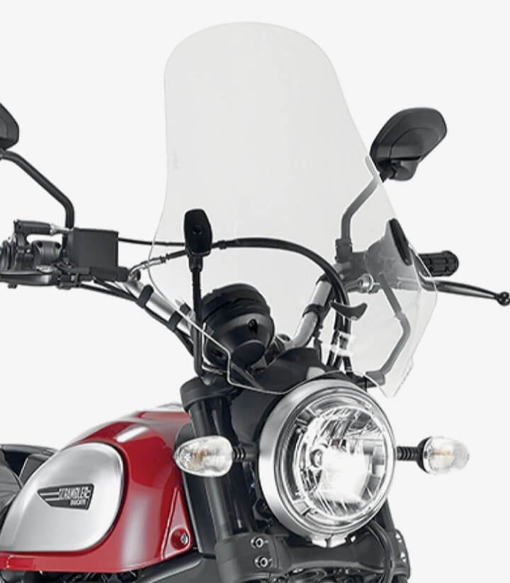 Parabrisas Transparente Givi 7407A para Ducati Scrambler 400, Scrambler Icon 800
