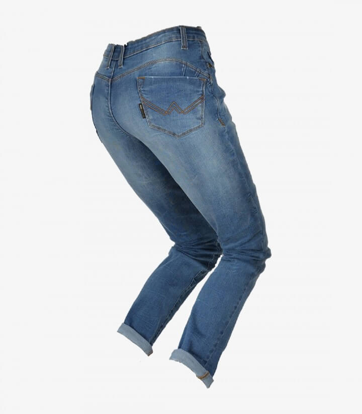 Damen-Motorradjeans By City Camaleon Denimblau