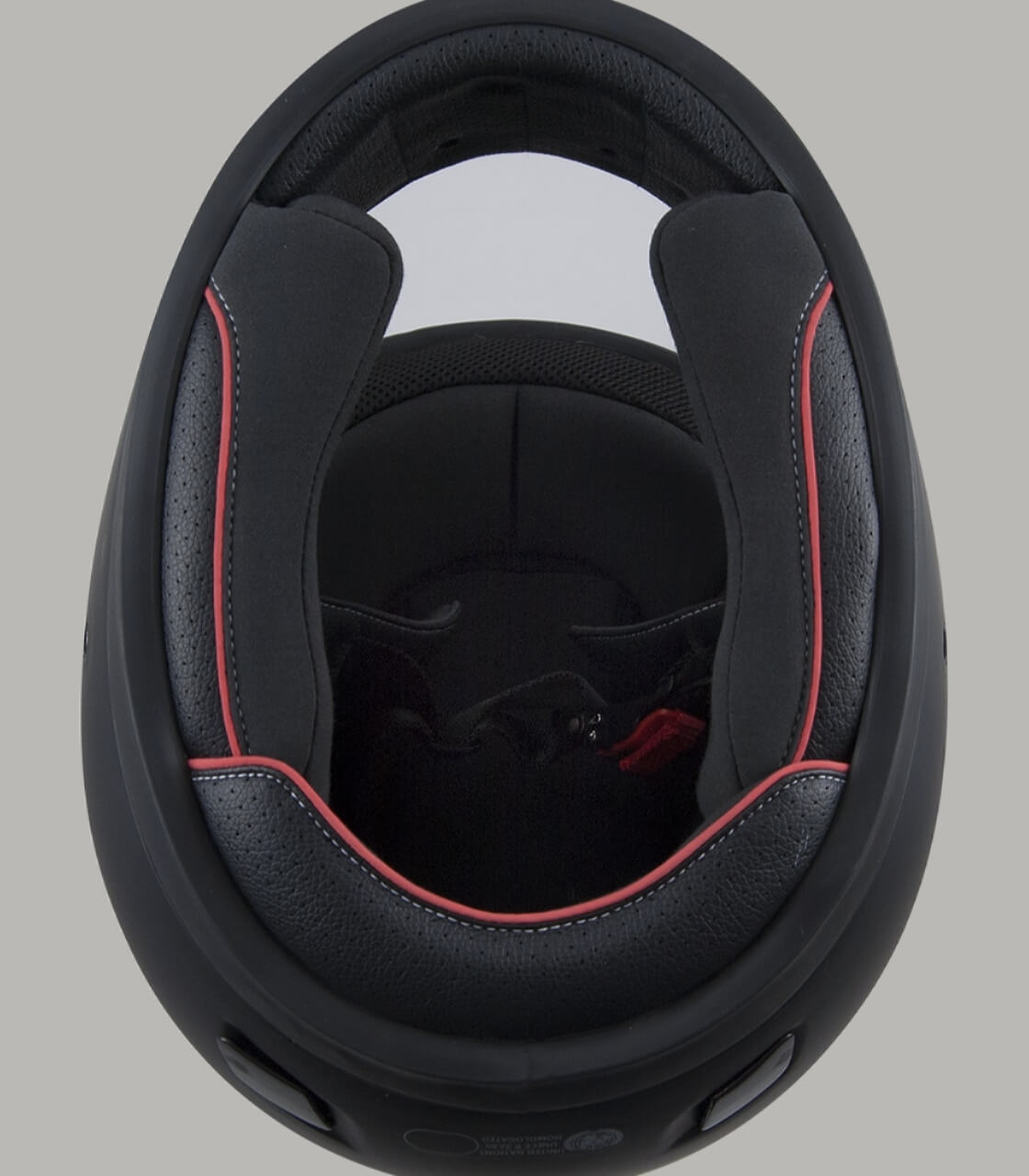 Casque Moto Ouvert NZI Vintage – Noir Mat, écran Amovible, Rembourrage Lavable | Style Rétro Avec Bordure Rouge