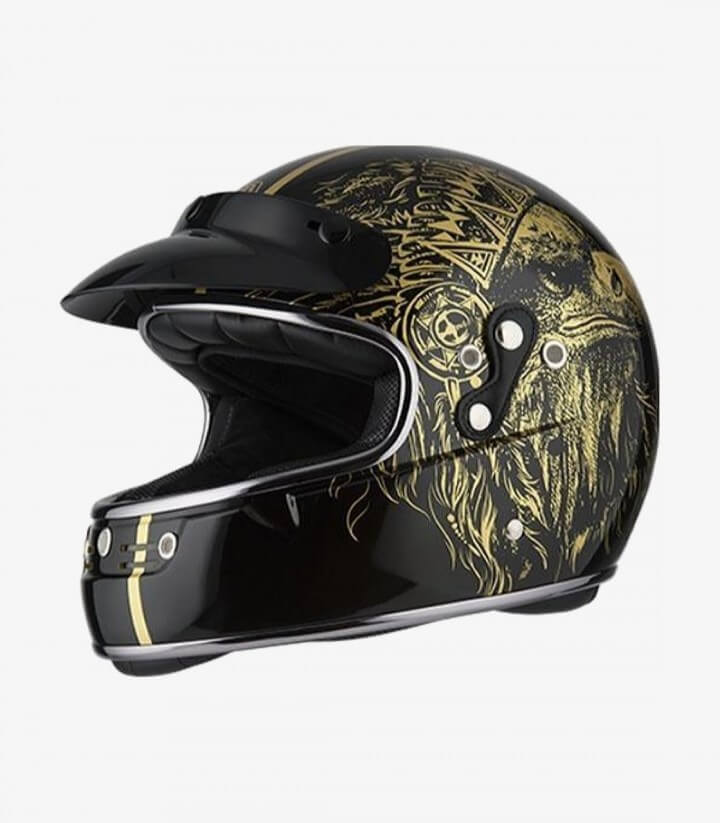 NZI Flat Track Boss Gold Full Face Helmet