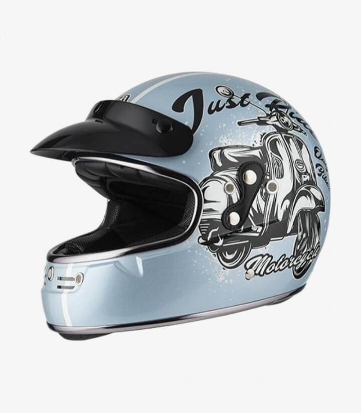 Casco Integral NZI Flat Track Bello Pearl White