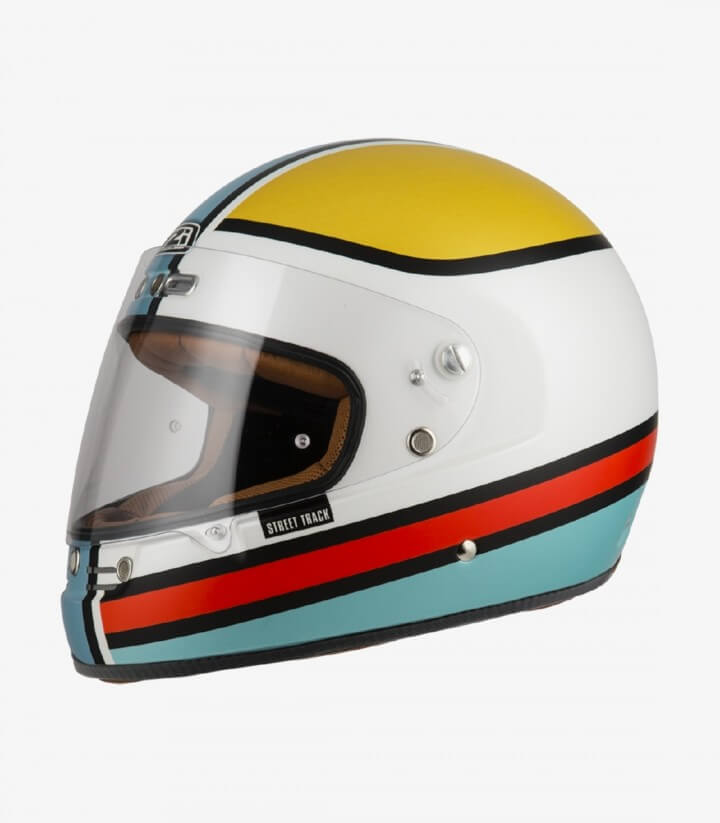 Integralhelm NZI Street Track 4 Outline Weiß und Blau matt
