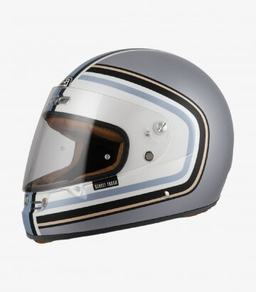 Integralhelm NZI Street Track 4 Sputnik Silber und Blau matt