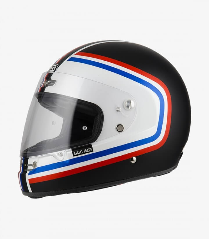 Integralhelm NZI Street Track 4 Sputnik Mattschwarz mit Frankreich-Flagge