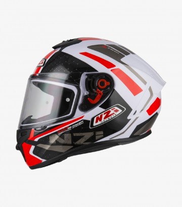 NZI Trendy Overtaking White&Red Full Face Helmet