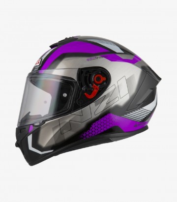 NZI Trendy Metal Black&Purple Full Face Helmet
