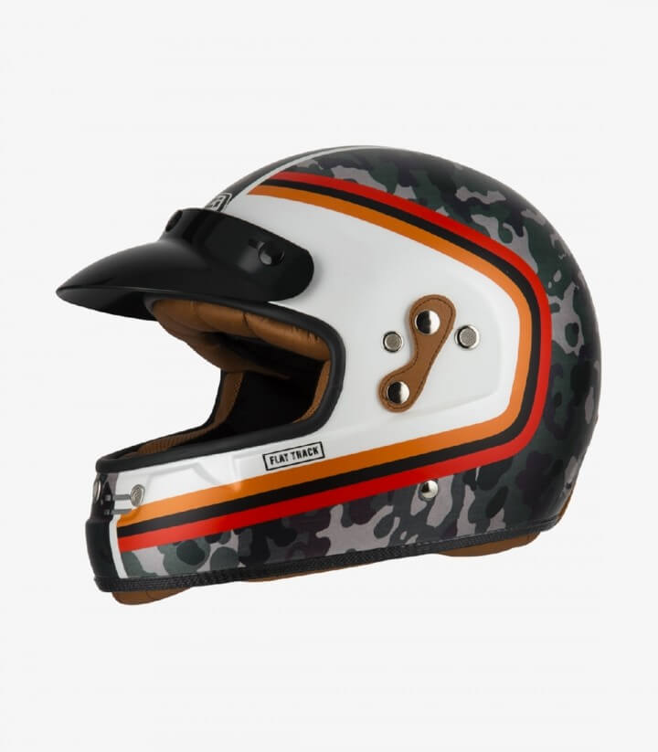 Integralhelm NZI Flat Track 2 Blitz Rot und Orange matt