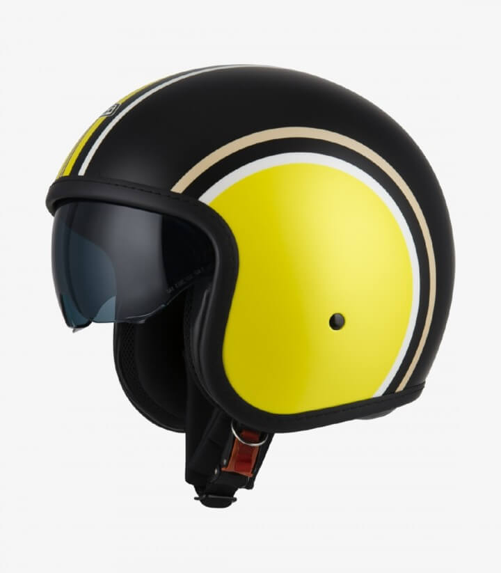 Casco Jet NZI Rolling 4 Sun Diana Amarillo y Negro Mate