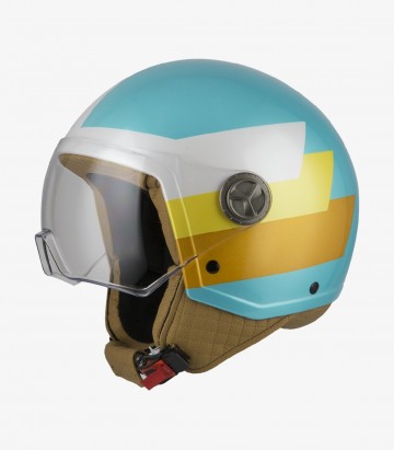 NZI Zeta 2 Optima Bandi Turquoise & Gold Open Face Helmet