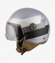 NZI Zeta 2 Optima Bandi Pale Titanium & Black Matt Open Face Helmet