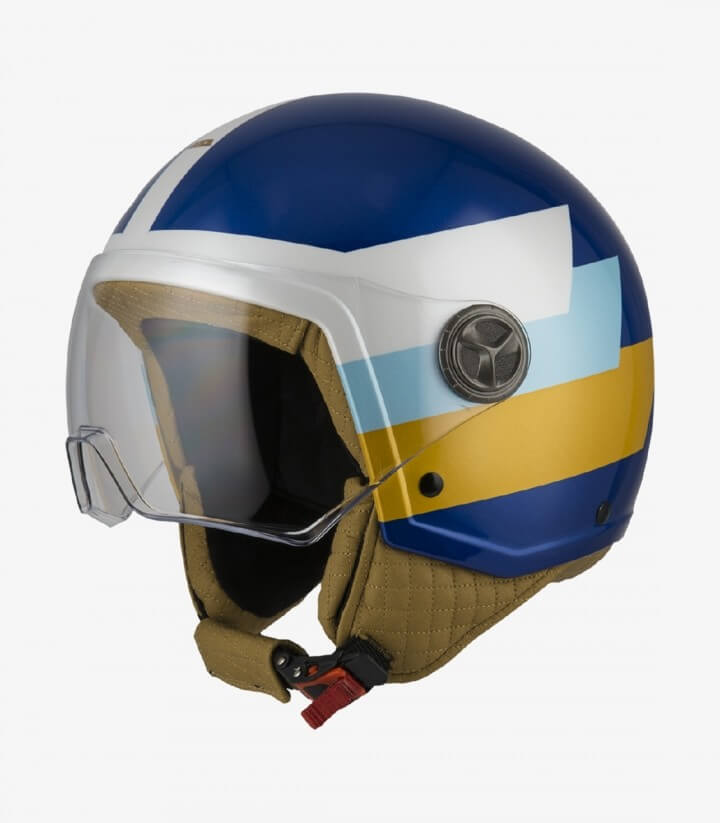 NZI Zeta 2 Optima Bandi Blue & Gold Open Face Helmet