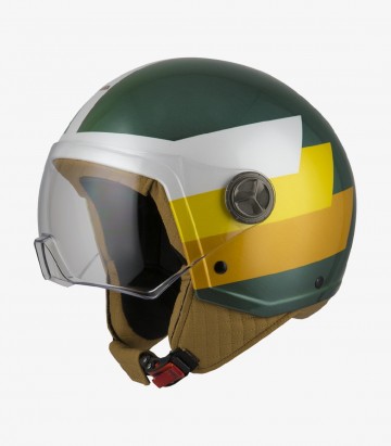 NZI Zeta 2 Optima Bandi Musgo & Gold Open Face Helmet