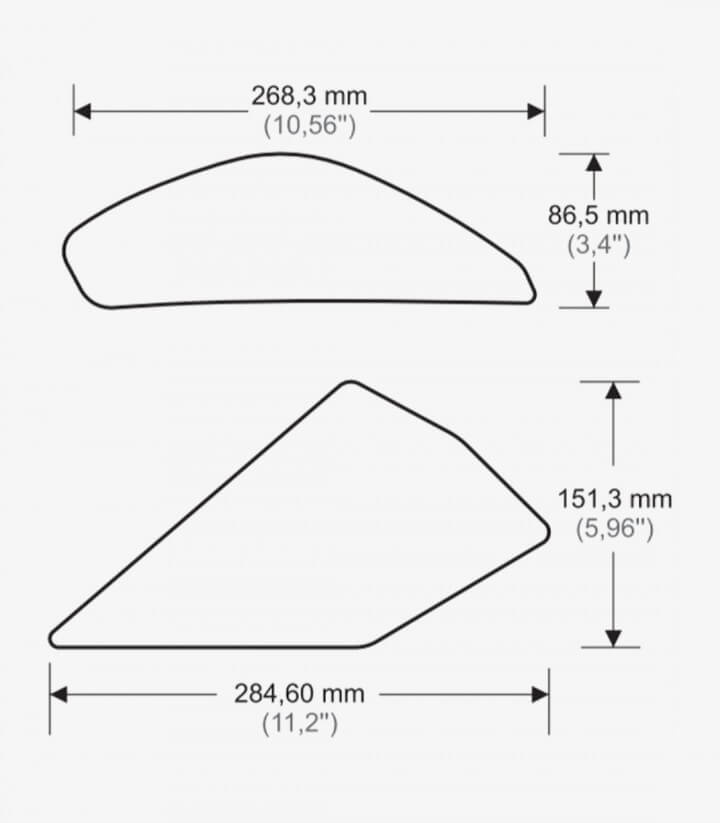 Puig Side Tank Pads One Design color Transparent 20081W