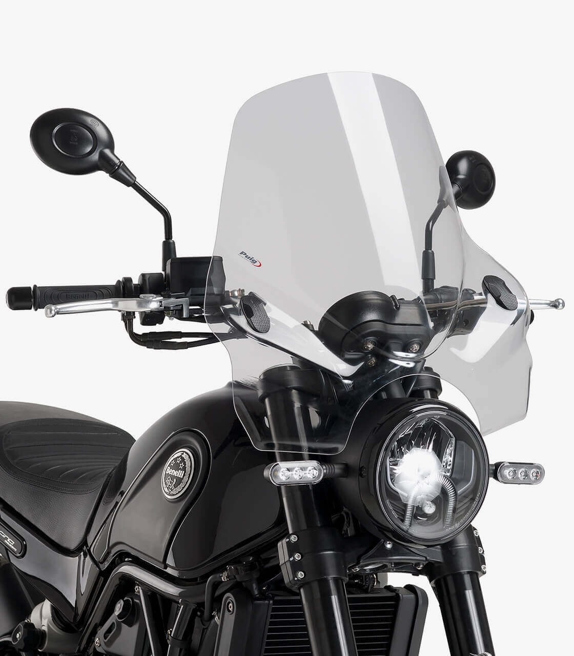 Puig Touring I Transparent Tall Windshield for Round Headlight 0856W