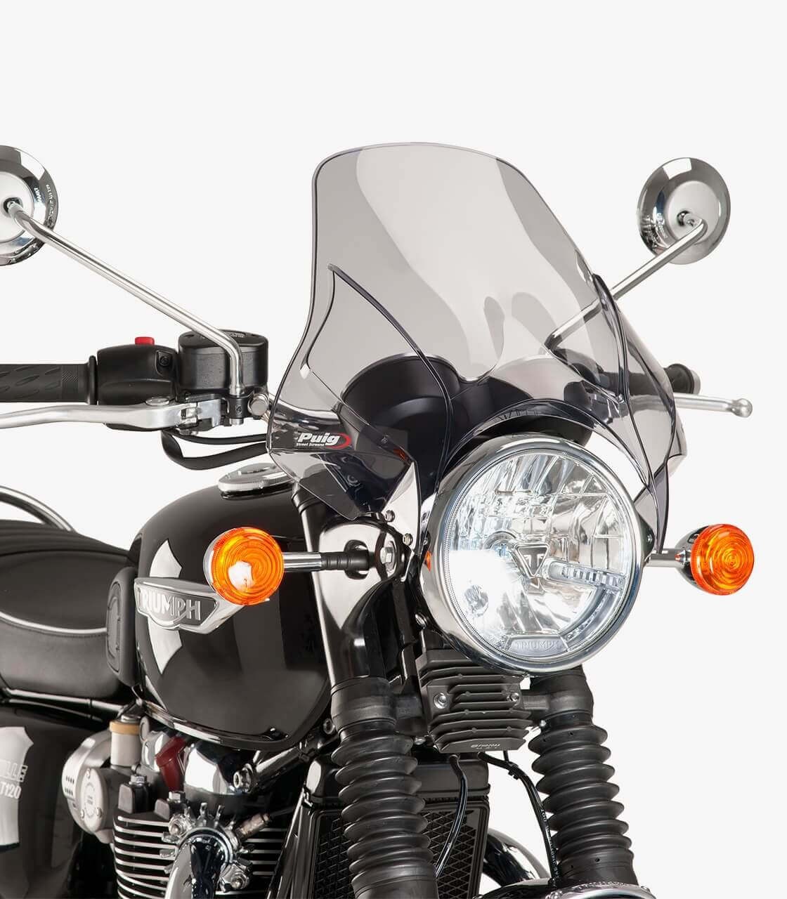Puig Plus Smoked Short Windshield for Round Headlight 4620H