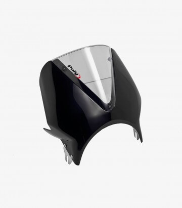 Kurzes Windschild Puig Modell Vision für Rundscheinwerfer in Schwarz 003NH