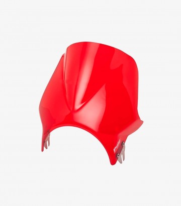 Puig Windy Red Short Windshield for Round Headlight 1482R