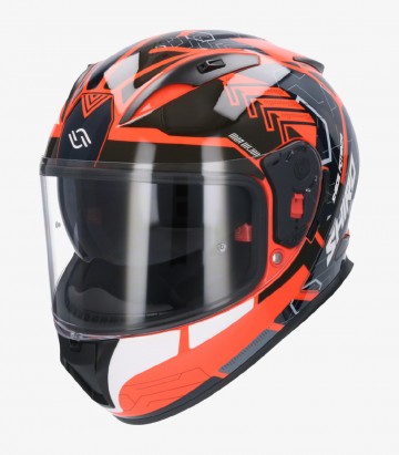 Shiro SH-605 Shadow Potenza orange Full Face Helmet