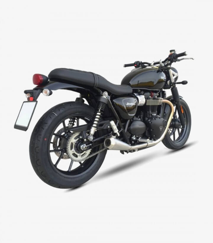 Auspuff Ironhead OVC11SS für Triumph Street Cup, Street Twin / Speed Twin 900 (16-22) in der Farbe Stahl