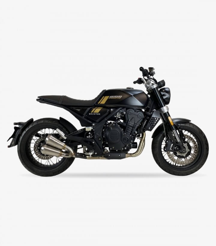 Auspuff Ironhead OVC13 für Brixton Crossfire 500 X in der Farbe Stahl