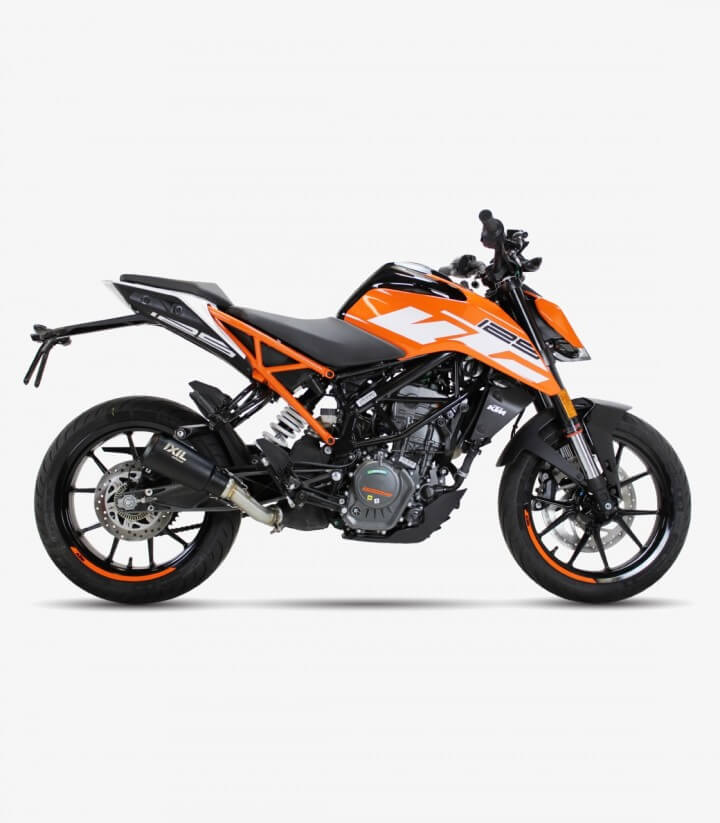 Escape Ixil RB para KTM Duke - RC 125 (2017 - 2020), Duke - RC 390 (2017 - 2020) color Negro