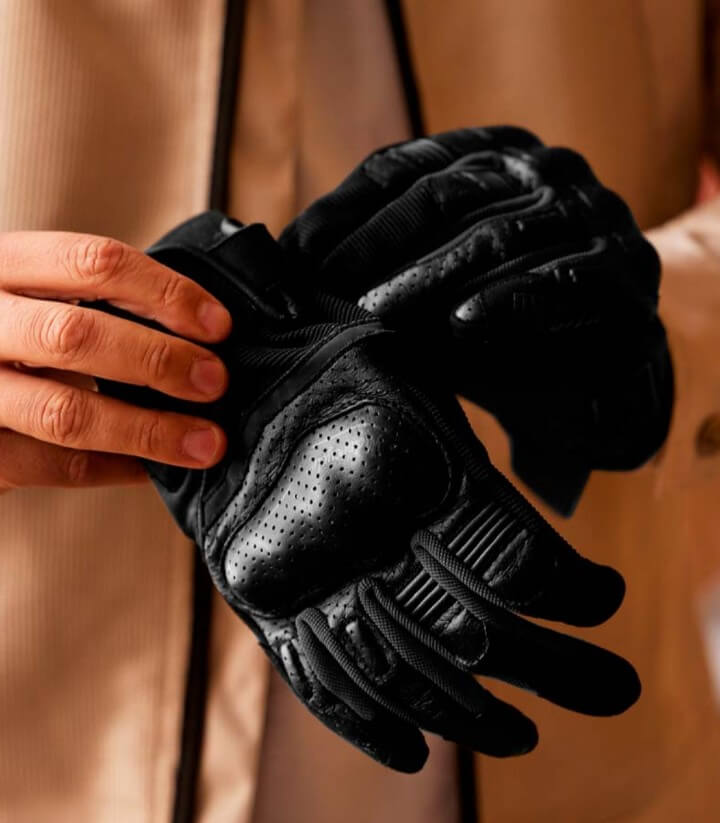 Guantes Tokio de By City de verano de hombre color negro