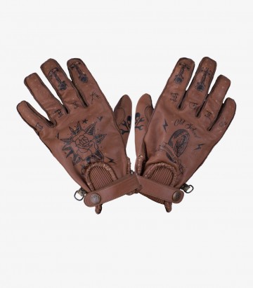 Handschuhe Second Skin von By City für den Sommer für Herren Farbe tattoo II braun