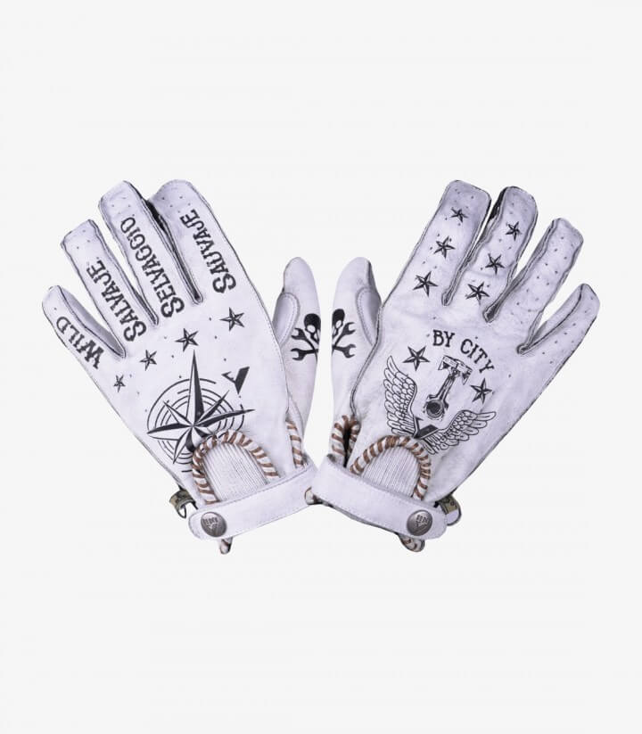 Guantes Second Skin de By City de verano de hombre color tattoo II blanco