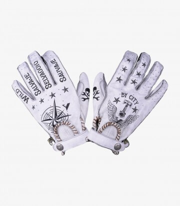 Handschuhe Second Skin von By City für den Sommer für Herren Farbe tattoo II weiß